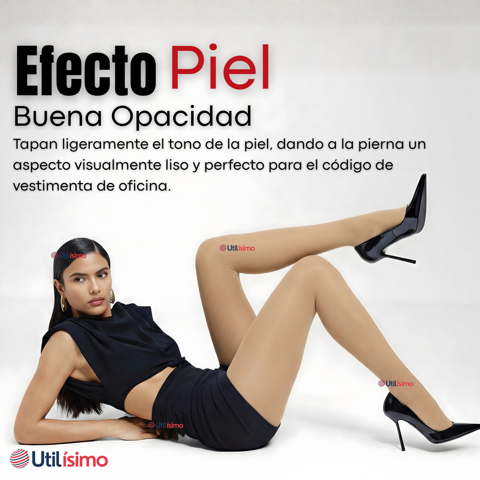 Pack 3 Pantys Semitransparentes Elasticadas Oficina Beige