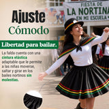 Traje Nortino Juvenil Con Polera 4 Piezas Negro Baile Típico Fiestas Patrias