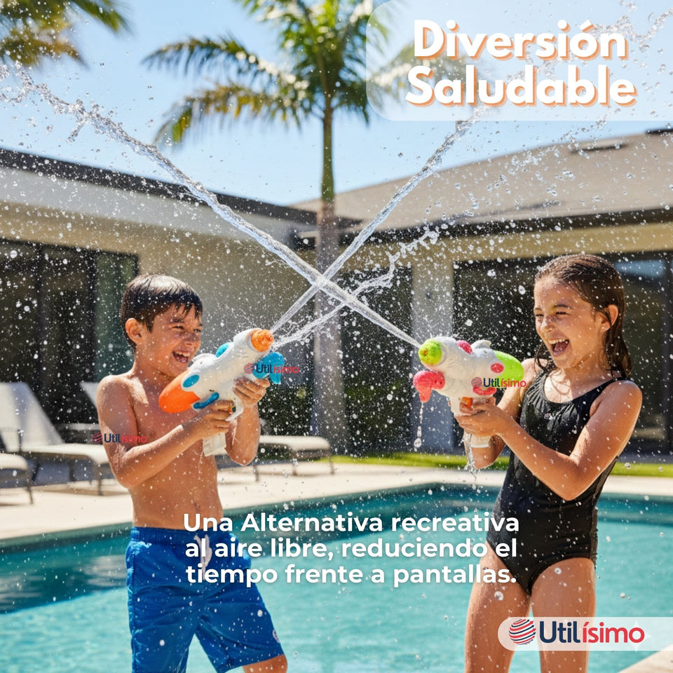 Pack 2 Pistolas Lanza Agua Juegos Para Niños Juguete 29 cm Colores Surtidos