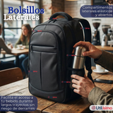 Mochila Multifuncional Ejecutiva Escolar Viaje Cabina Notebook Impermeable Resistente 48cm Negro 25L