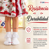 1 Par Calcetines Encaje Vuelos Niña Algodón Fiestas Patrias