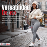 Calza Polar Con Chiporro Térmica Mujer Elasticada Gris Melange