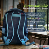 Mochila Escolar Bolso Con Efecto 3D Estuche + Lonchera 40Cm Tela Oxford Niño Skate Hero