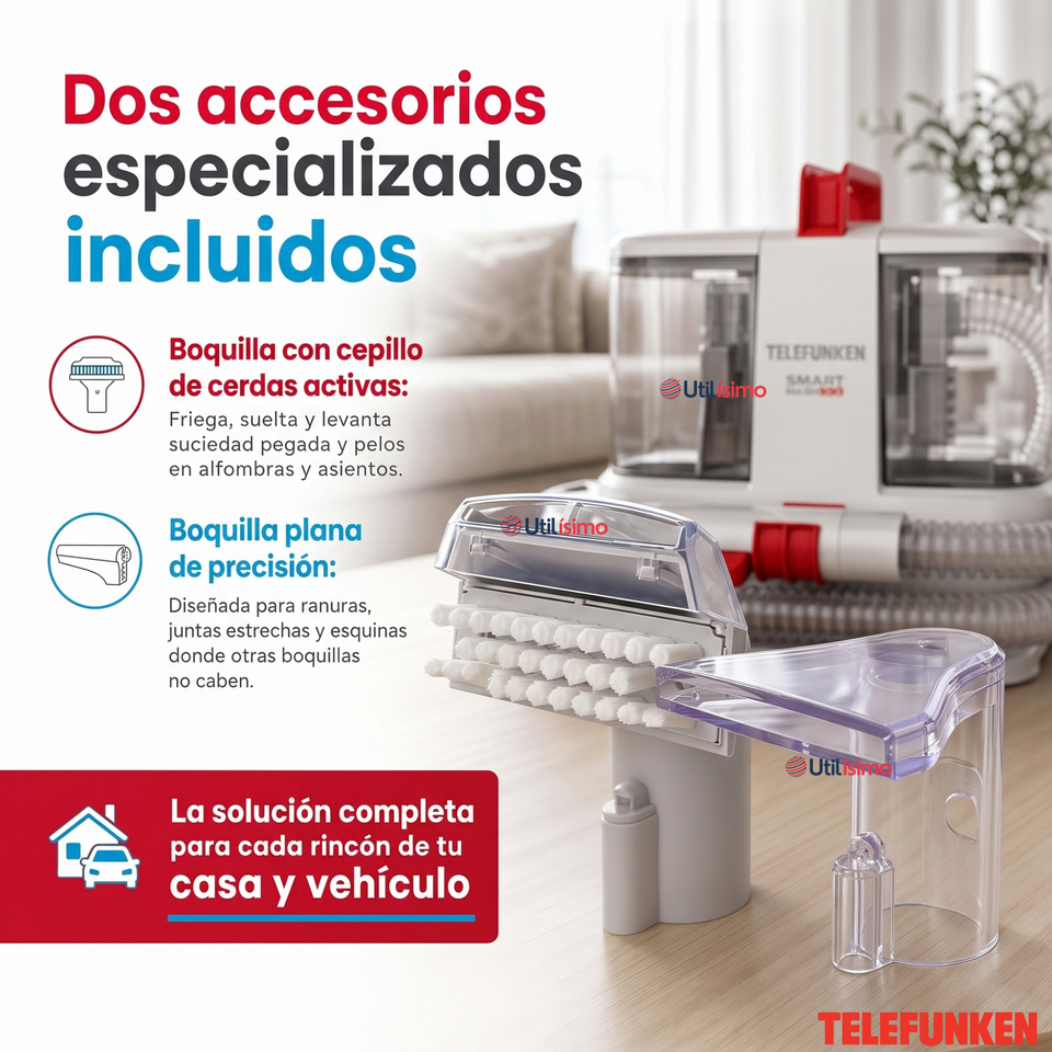 Aspiradora Limpia Tapiz Telefunken Smart Wash 550W Blanco