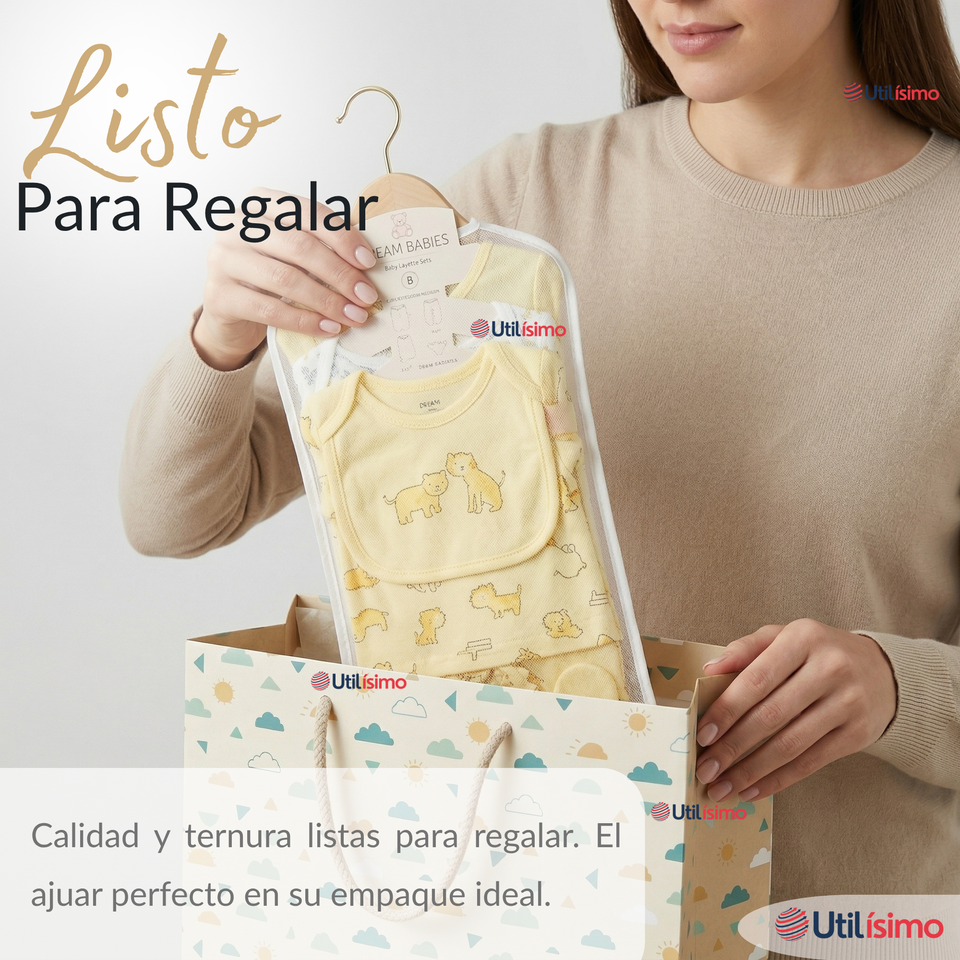 Set Ajuar Bebé 8 Piezas Surtido NIÑO 100% Algodón