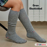 Pack 3 Calcetínes Escolares Largo Bambú Gris Niñas