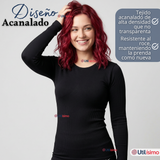 Pack 3 Camisetas Poleras Polar Primera Capa Acanalada Reductora Manga Larga Colores Surtidos Mujer
