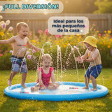 Alfombra De Agua Piscina A Chorros Cascada Niños Color Celeste 170cm