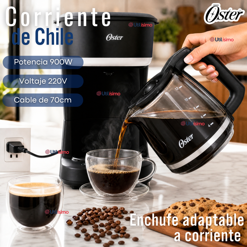 Cafetera de goteo Oster® de 12 tazas programable con filtro reutilizable Negro BVSTDCP121B