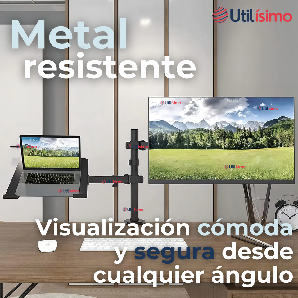 Soporte Brazo Doble Articulado Para Monitor Y Notebook Escritorio 15 a 33 Pulgadas 15 17 19 22 24 27 28 29 30 32
