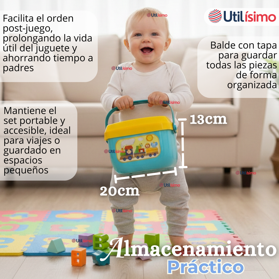 Cubo Bloques De Construcción 16 Figuras Educativo Didáctico Juguete Bebé Niño Niña
