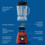 Licuadora Xpert Series™ roja con control de textura y un Blend N Go BLST3BRPG