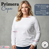Pack 3 Camisetas Poleras 100% Algodón Basico Oversize Manga Larga Primera Capa Mujer