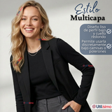 Camiseta Polera Polar Primera Capa Negro Manga Larga Mujer