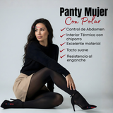 Calza Panty Con Chiporro Mujer Elasticada Negra