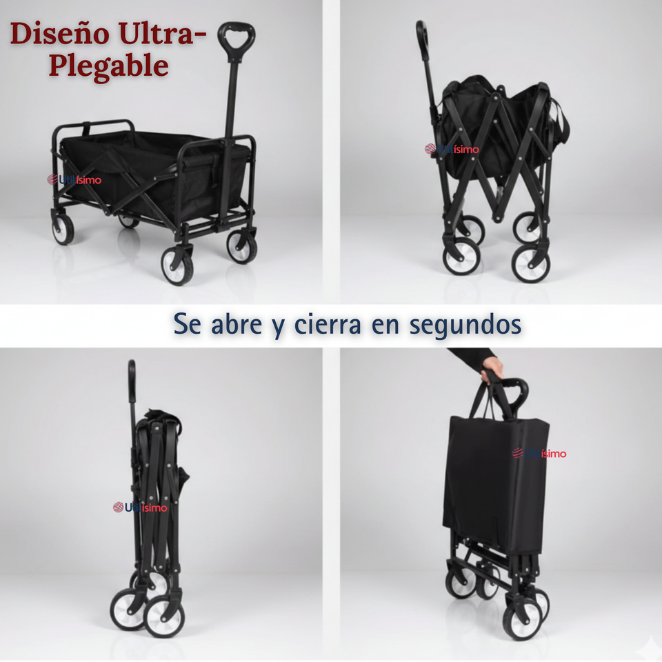 Carrito Compras Plegable Organizador Ideal Para El Camping 150Kg