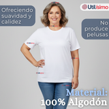 Pack 6 Camisetas Poleras 100% Algodón Básica Lisa Elástica Mujer Colores Surtidos