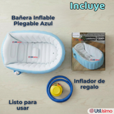 Bañera Inflable Plegable Portátil Para Bebés Con Bomba Aire Niño Azul