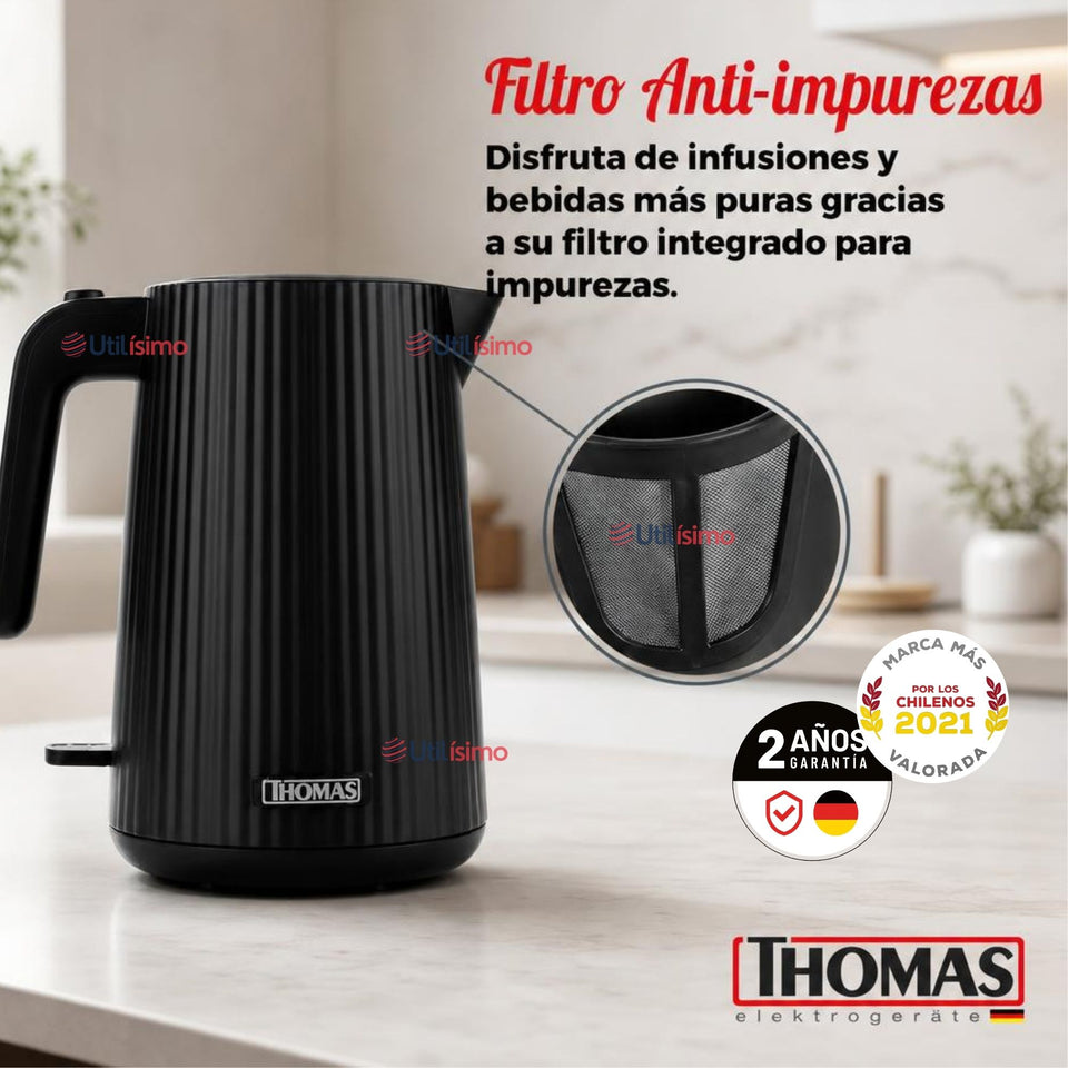 1 Hervidor eléctrico Thomas® Capacidad 1.8 L Acero Inoxidable