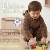 Buzo Polerón Conjunto Polar Niño Unicolor Café Oscuro