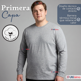 Pack 6 Camisetas Poleras 100% Algodón Basico Manga Larga Primera Capa Hombre