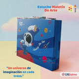 Maletín Set De Arte 53 Piezas Estuche Para Dibujar Y Pintar Niño Astronauta