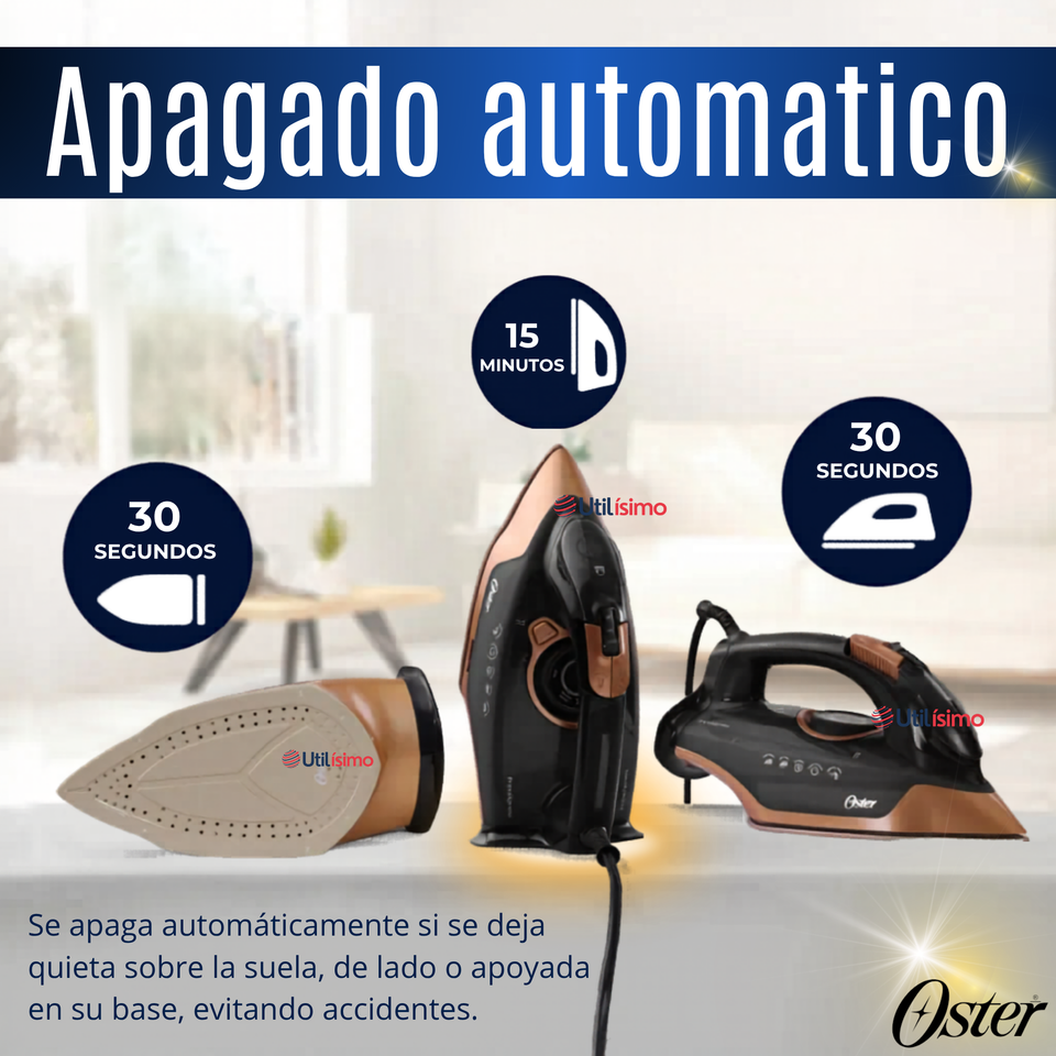 Plancha de vapor Oster® PressXpress S9000 Suela XL con diamante bronce GCSTPX9001-052