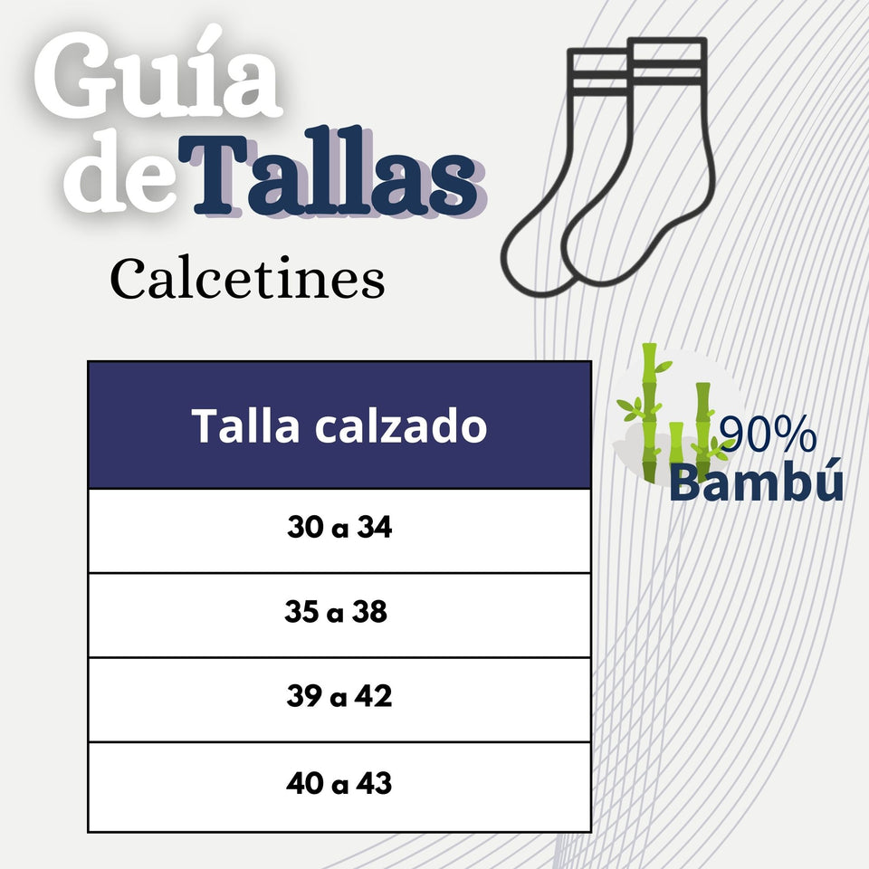 Calcetín Escolar Corto Bambú Azul Niño y Juvenil