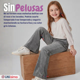 Calza Palazzo Niña Polar Con Chiporro Elasticada Térmica Gris Melange