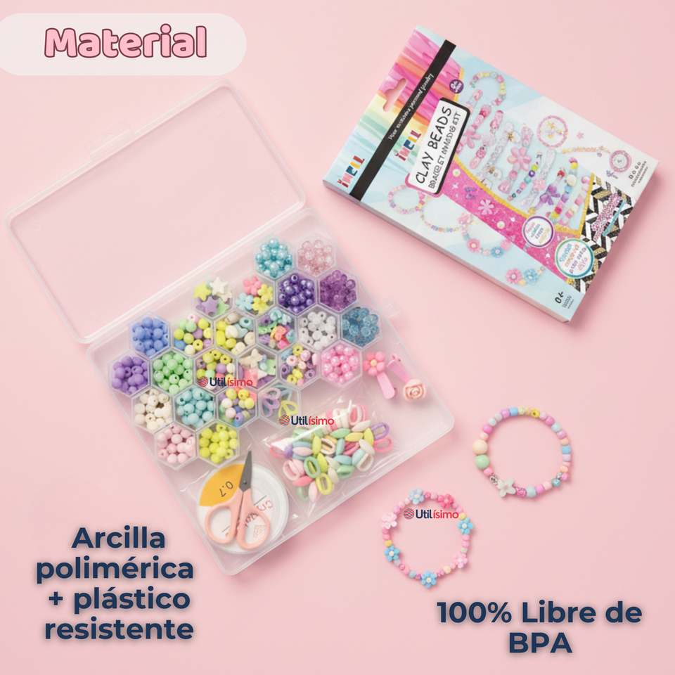Set De Mostacillas Bisuteria Juguete Kit Para Armar Crear Pulseras Y Collares Niña
