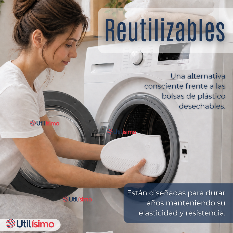 Fundas Cubre Zapatos Blanco Impermeable Surtidas Silicona Antideslizante 1 Par