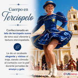 Traje Caporal Típico Completo Con Sombrero Azul Mujer Fiestas Patrias