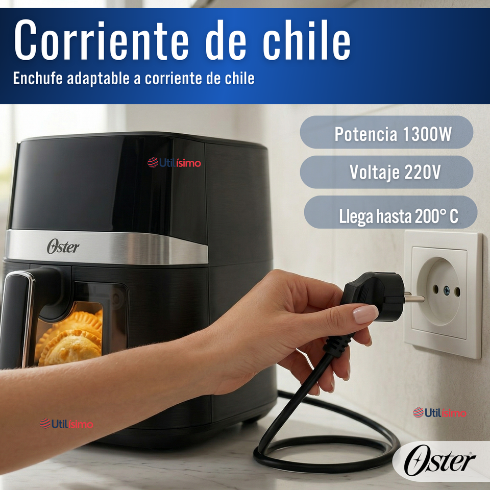 Freidora de aire digital Oster® con recubrimiento Oster® DiamondForce, 4L de capacidad, CKSTAF40WDDF 1300W