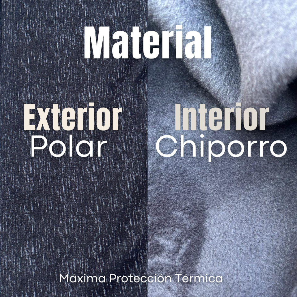 Calza Polar Con Chiporro Palazzo Mujer Elasticada Térmica Negro Jeans