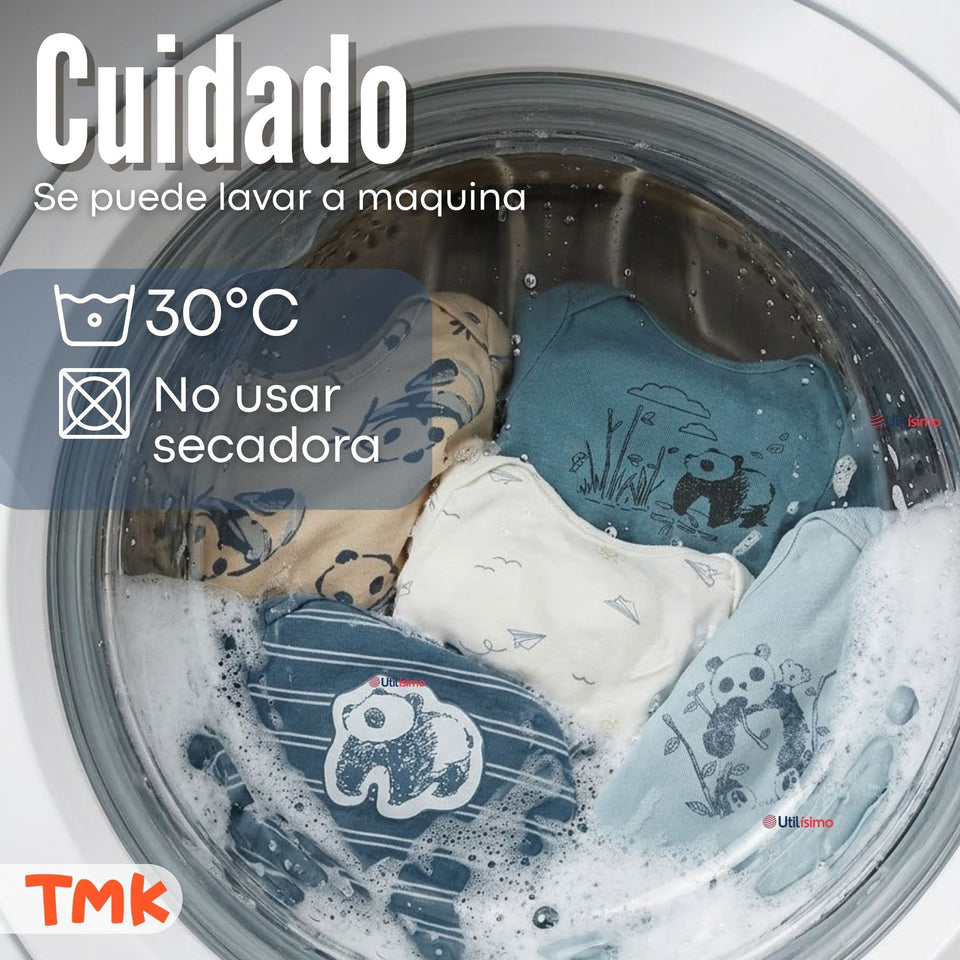 Pack 5 Bodys Manga Larga 100% Algodón Tedmimak Sweet Nature Bebé Niño
