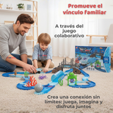 Pista Carreras de Auto Juguete Flexible Acuático 183 Piezas