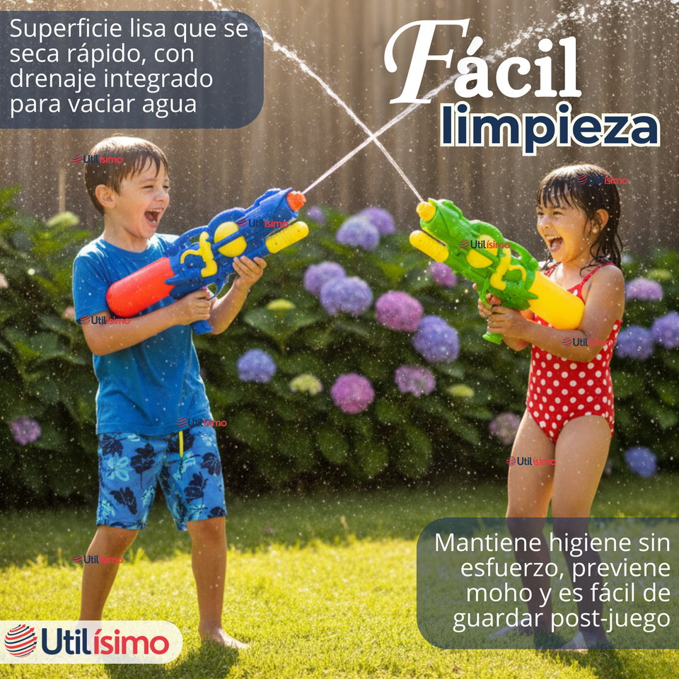 Pistola De Agua 500ml 45cm Colores Surtidos Juguete Lanza Agua Niño Niña