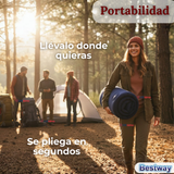 Colchón Inflable 2 Plazas Camping Más Inflador Y Dos Almohadas Bestway