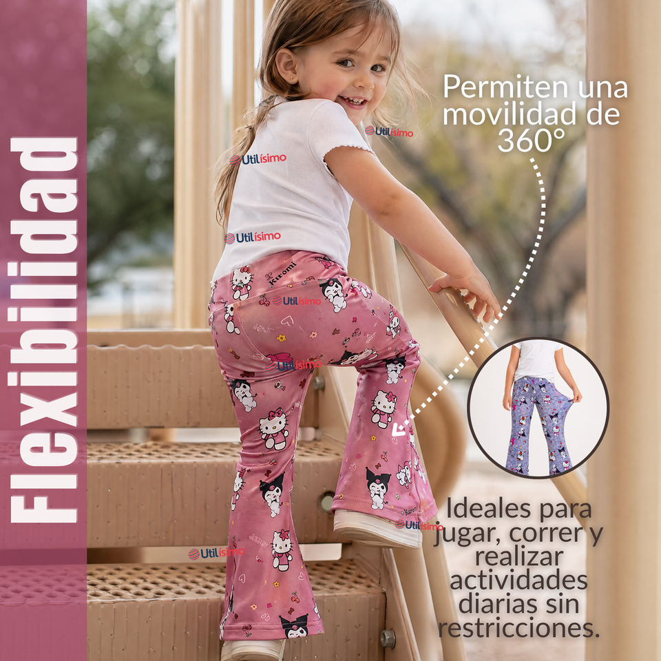 Pack 3 Buzos Pantalones Palazzos Polar Con Chiporro Niña Térmico Surtido Hello Kitty Kuromi My Melody San Río