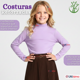 Pack 3 Poleras Camisetas Bambú Lilas Cuello Beatle Primera Capa  Manga Larga Niña