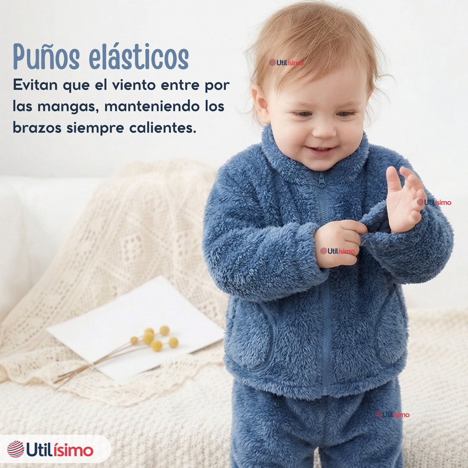 Conjunto 2 Piezas Buzo Polerón Pantalón Bebe Niño Poliéster Blue