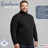 Camiseta Polera Polar Primera Capa Cuello Beatle Manga Larga Negro Hombre