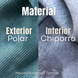 Pantalón Cotelé Palazzo Polar Con Chiporro Elasticado Térmico Verde Agua