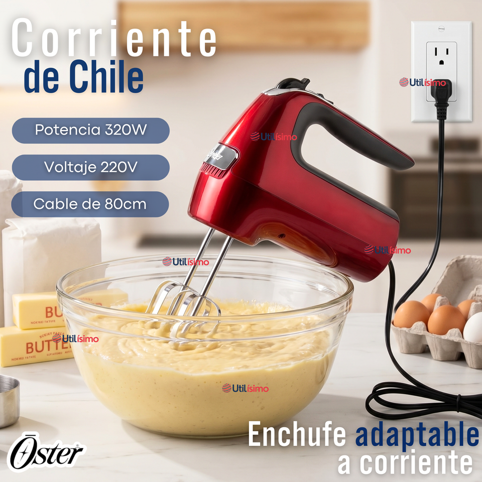 Batidora De Mano Oster® 7 Velocidades + Función Turbo FPSTHM360R