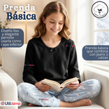Pack 3 Camisetas Poleras Algodón Básica Cuello Redondo Primera Capa Manga Larga Colores Surtidos Negro Blanco Niña