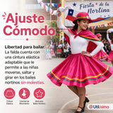 Pack 3 Trajes Nortinos Juveniles Con Poleras 4 Piezas Fucsia Baile Típico Fiestas Patrias