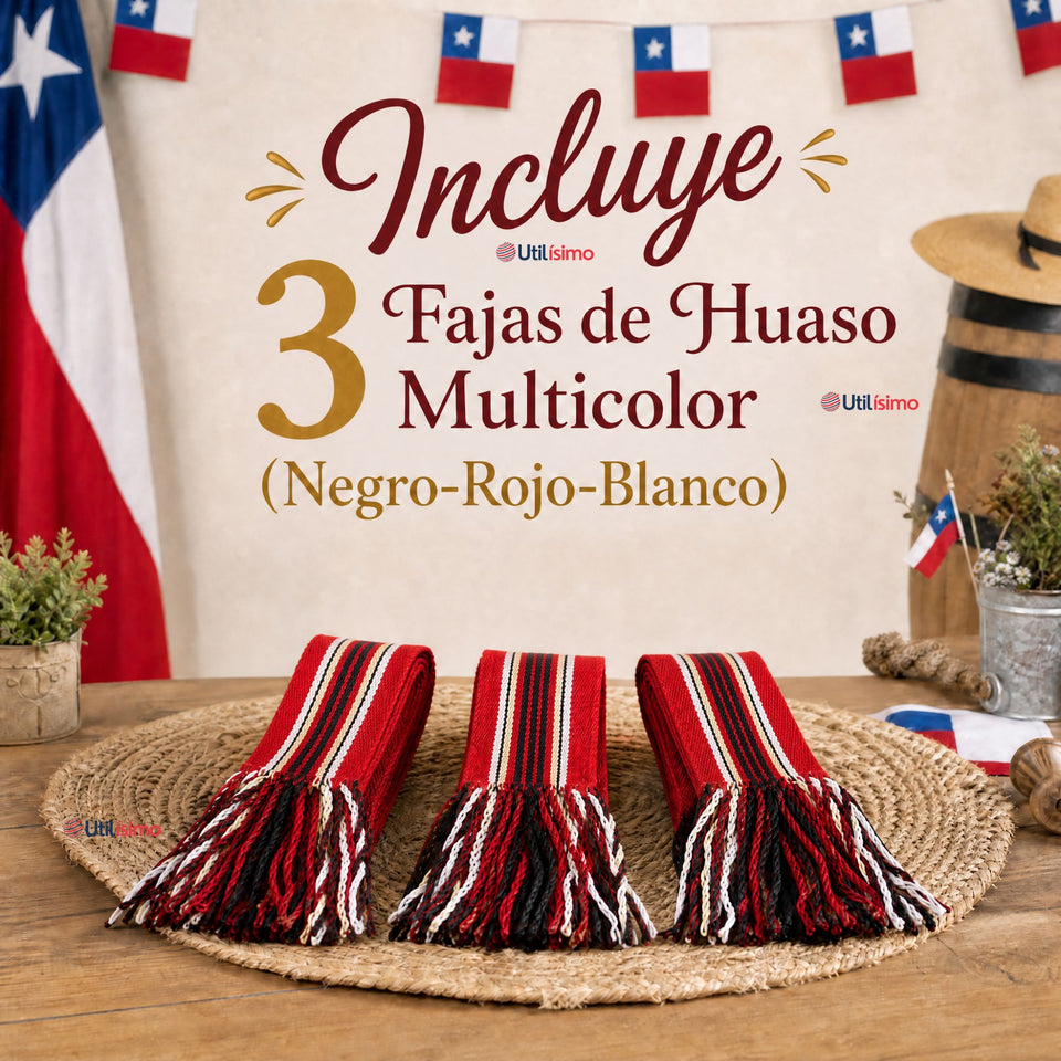 Pack 3 Fajas Huaso Juvenil Fiestas Patrias Bailes Típico Multicolor