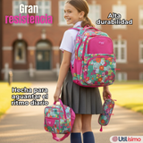 Mochila Escolar Kit Con Estuche y Lonchera 43cm Tela Oxford Niña