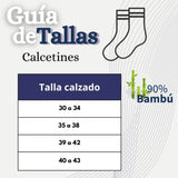Calcetín Escolar Corto Bambú Gris Niño Juvenil