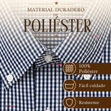 Camisa Cuadrille Huaso Hombre Blanco Azul  Regular Fit Fiestas Patrias